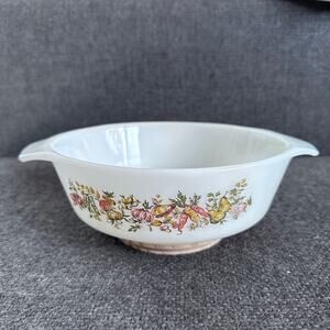 Vintage Anchor Hocking Fire King Vegetable Harvest Casserole‎ Dish 7.5” Wide